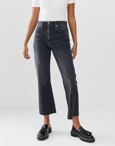 Укороченные расклешенные джинсы из жесткого денима черного цвета с молнией ASOS DESIGN Еgerton-Черный