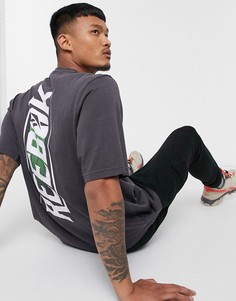 Черная выбеленная футболка с принтом на спине Reebok Classics-Черный