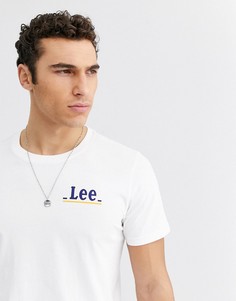 Белая футболка с логотипом на груди Lee Jeans-Белый