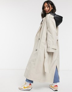 Светло-бежевый тренч со съемным капюшоном ASOS DESIGN