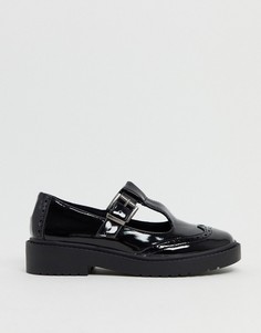 Черные лакированные туфли в стиле Мэри Джейн ASOS DESIGN-Черный