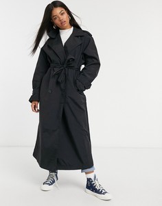 Черный тренч ASOS DESIGN