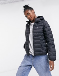 Стеганая куртка на молнии с капюшоном Tommy Jeans-Черный