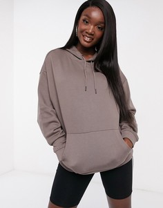 Коричневый oversized-худи из органического хлопка ASOS DESIGN-Серый