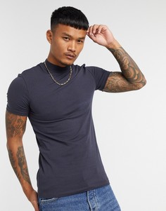Черная обтягивающая водолазка ASOS DESIGN-Серый