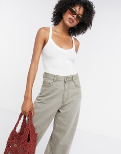 Белая майка Free People-Кремовый