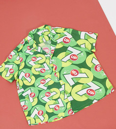 Рубашка с принтом 7 Up и отложным воротником ASOS DESIGN-Зеленый