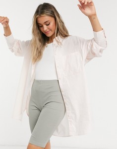 Розовая рубашка в стиле oversized из органического хлопка Monki-Розовый