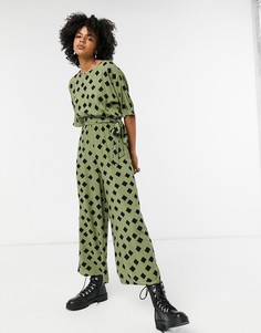 Комбинезон с поясом и принтом ASOS DESIGN-Мульти