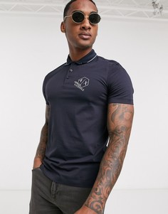Поло темно-синего цвета с логотипом "AX" Armani Exchange-Темно-синий