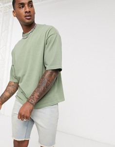 Oversized-футболка цвета хаки ASOS DESIGN-Зеленый
