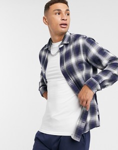 Рубашка в сине-белую клетку Jack & Jones Essentials-Темно-синий