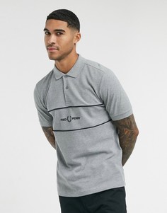 Темно-серое поло на пуговицах Fred Perry-Серый