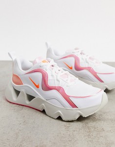 Белые кроссовки с переливающимися розовыми вставками Nike Ryz 365-Белый