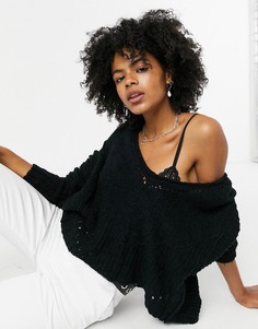 Черный ажурный джемпер Free People