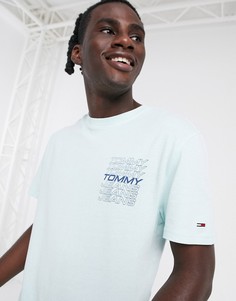 Темно-синяя футболка в стиле колор блок с логотипом Tommy Jeans-Темно-синий