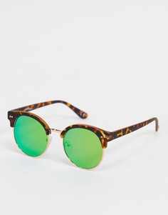Круглые солнцезащитные очки в черепаховой оправе Jeepers Peepers-Коричневый