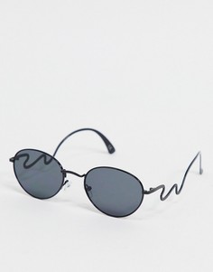 Круглые солнцезащитные очки в черной оправе Jeepers Peepers-Черный