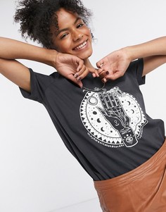 Серая футболка с принтом руки Only-Серый