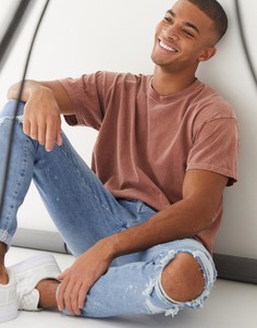 Темно-розовая футболка с круглым вырезом New Look-Розовый