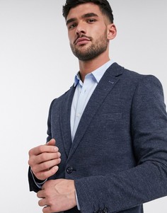 Узкий трикотажный пиджак Harry Brown-Темно-синий