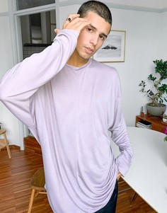 Фиолетовый лонгслив свободного кроя ASOS DESIGN-Серый