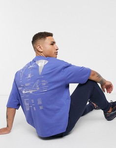 Oversized-футболка с принтом на груди и спине ASOS DESIGN-Синий