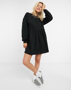 Черное свободное платье мини ASOS DESIGN-Черный