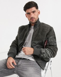 Серо-черная нейлоновая куртка-авиатор Alpha Industries-Серый