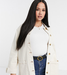 Джинсовая куртка кремового цвета Vero Moda Curve-Кремовый