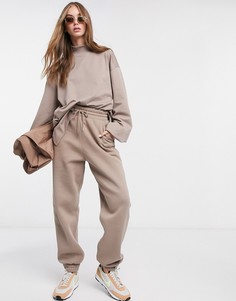 Серо-коричневые oversized-джоггеры от комплекта ASOS DESIGN-Коричневый