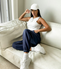 Темно-синие oversized-джоггеры ASOS DESIGN Petite-Темно-синий
