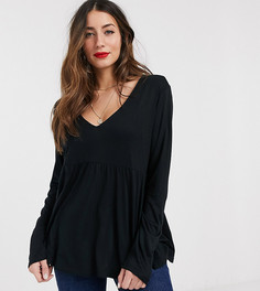 Черный двухслойный топ для кормления с V-образным вырезом ASOS DESIGN Maternity