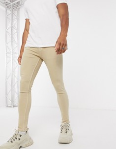 Светло-бежевые джинсы ASOS DESIGN-Светло-бежевый