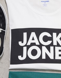 Футболка с логотипом на груди Jack & Jones Originals-Белый