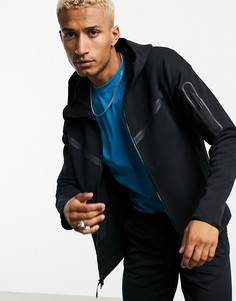Черный флисовый худи на молнии Nike Tech