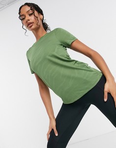 Дышащая жаккардовая футболка со звериным принтом ASOS 4505-Зеленый
