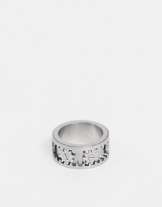 Серебристое кольцо с дизайном "шестеренка" ASOS DESIGN-Серебряный