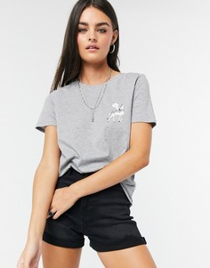 Серая футболка с логотипом Vero Moda-Серый