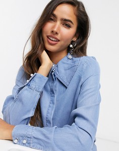 Синяя джинсовая рубашка Vero Moda-Синий