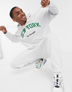 Спортивный костюм в стиле oversized с принтом ASOS DESIGN-Белый