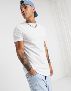 Белая футболка с двухслойным закругленным низом River Island-Белый