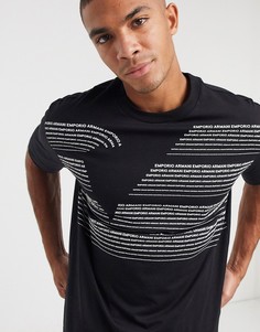 Черная футболка oversized с логотипом Emporio Armani-Черный