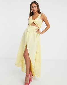 Желтое пляжное платье макси для груди большого размера ASOS DESIGN-Желтый