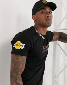Черная футболка с принтом New Era NBA LA Lakers-Черный