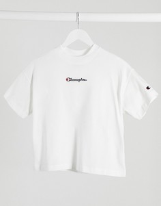 Белая свободная короткая футболка с логотипом Champion-Белый