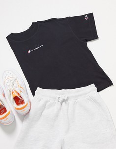 Кроп-топ в стиле oversized черного цвета Champion-Черный