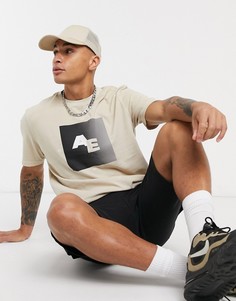 Светло-бежевая футболка с принтом American Eagle-Светло-бежевый