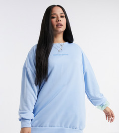 Платье-футболка с однотонным логотипом New Girl Order Curve-Синий