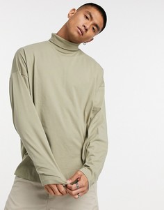Oversized-водолазка цвета хаки ASOS DESIGN-Бежевый
